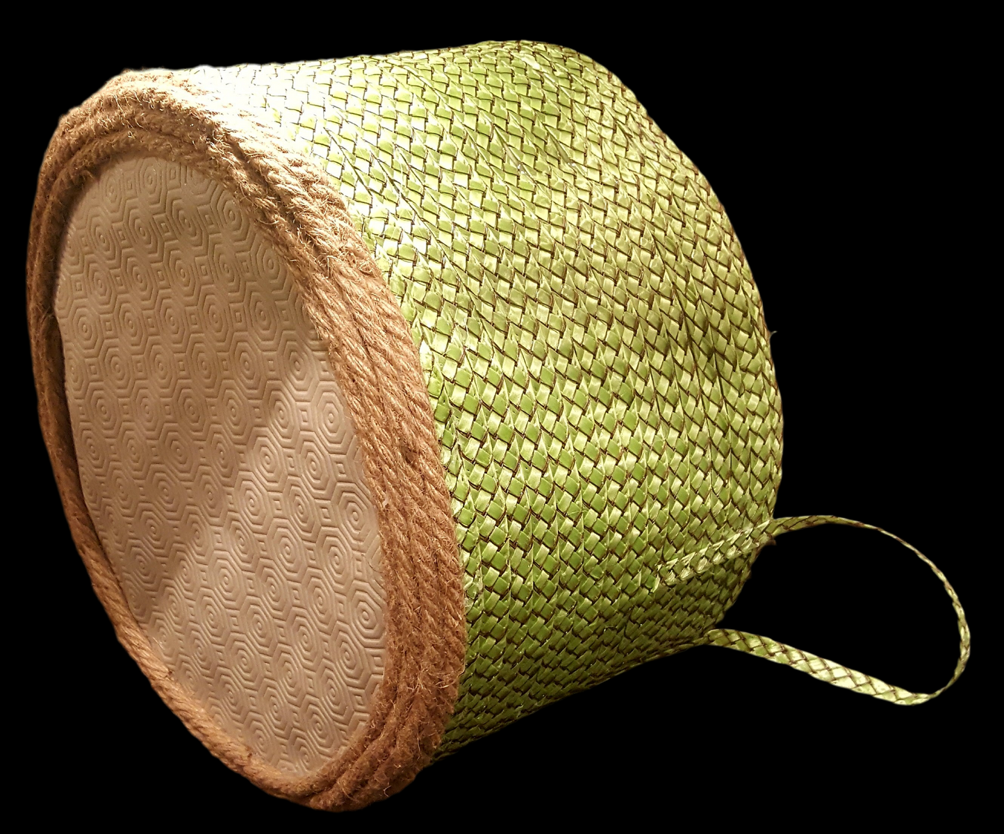 Boho green large basket