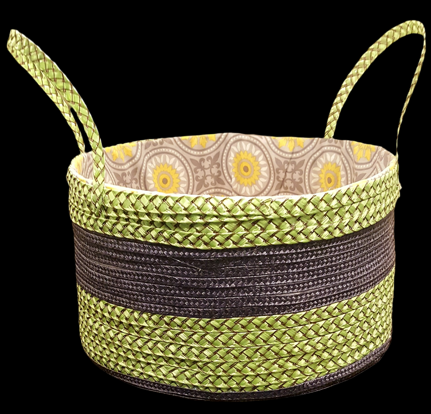 Boho grey/green basket