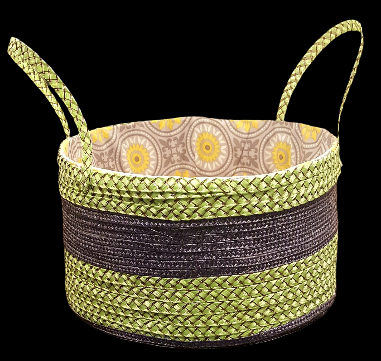 Boho grey/green basket