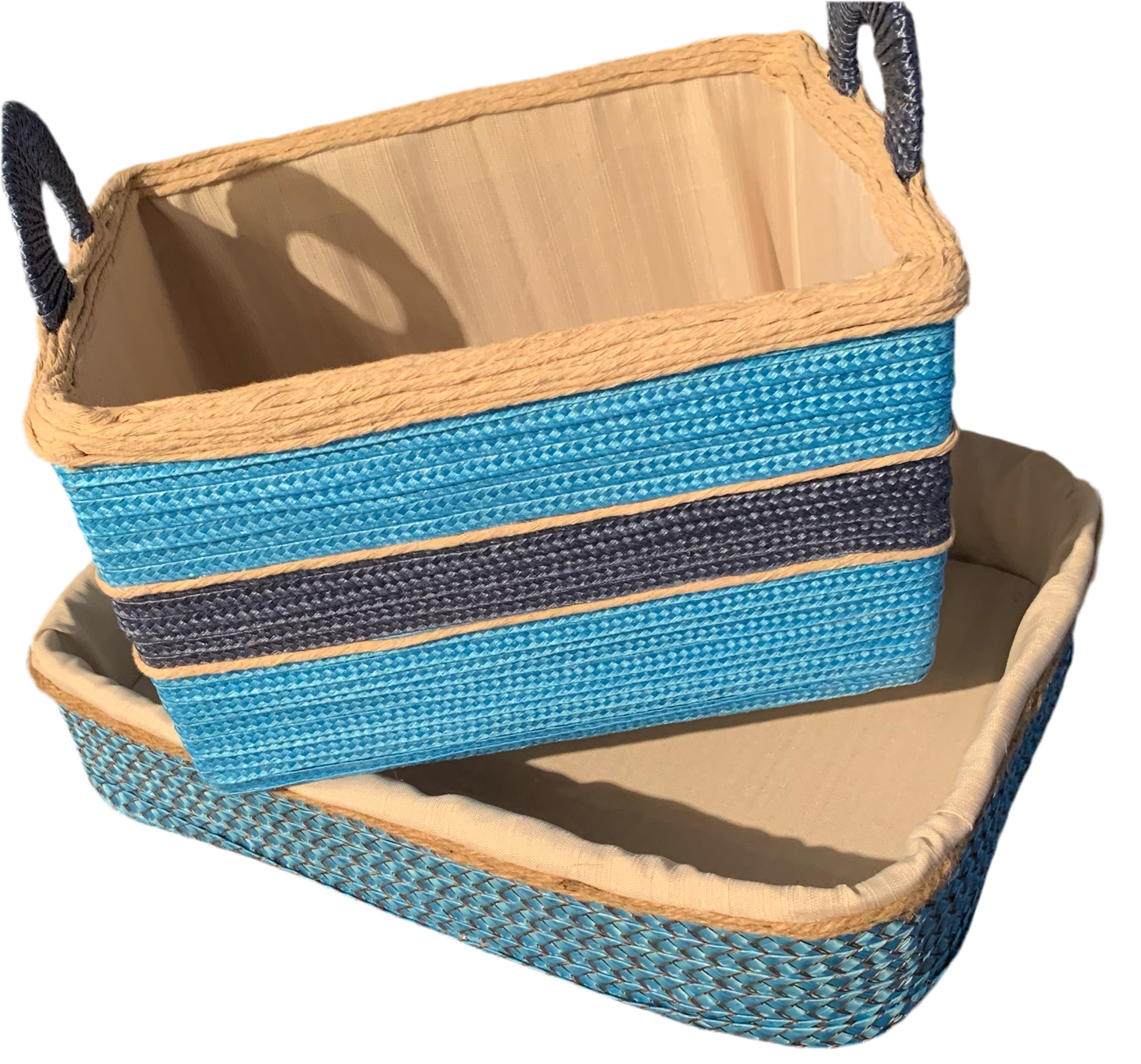 Boho blue baskets